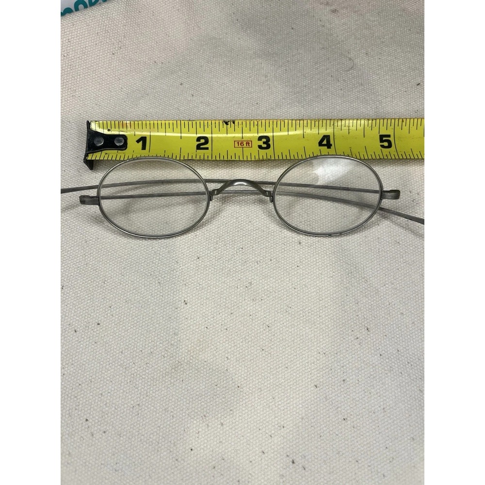 Silver Frames Ornate Full Rim Vintage Antique Optical Eyeglasses Straight Arms